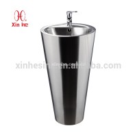 Stainless Steel Floor Mounted Free Standing Pedestal Hand sink Washing Basin