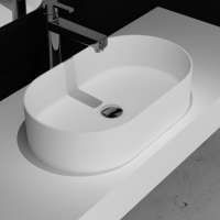 Matt White Countertop Stone Resin Wash Basin For Bathroom Furniture