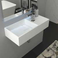 Factory hot selling artificial stone matt white wall hung toilet basin