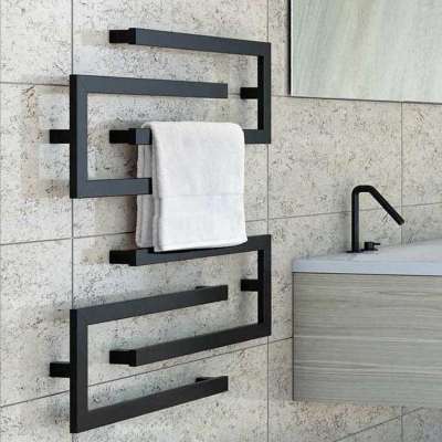 TARRIOU NEW Black Electric Heated Towel Rail Rack Radiator