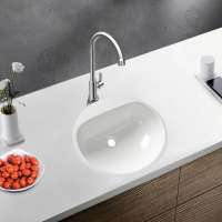 Price Customized White Small Size Round Single Bowl Artificial Bathroom Sink Basin