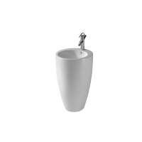 Bathroom Floor Standing One-Piece  Ceramic Pedestal Sink