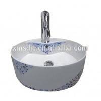 Painting before glaze Ceramic bathroom wash basin SD-8002