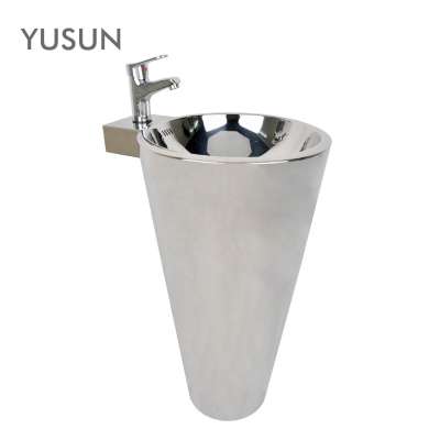 Stainless Steel Free Standing Basin Pedestal Sink