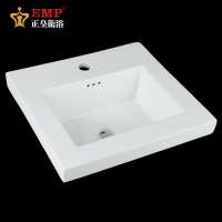 Bathroom sanitary wares rectangular middle edge art ceramic basin