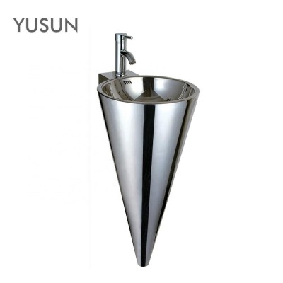 YUSUN Modern Stainless Steel Pedestal Sink