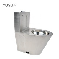 YUSUN Satin Finished Stainless Steel Prison Jail Cell Toilet