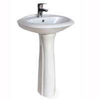 YEXIZ Modern Pedestal Basin Minimalist Sanitary Wares White Color Elegant Ceramic Bathroom Wash Basin